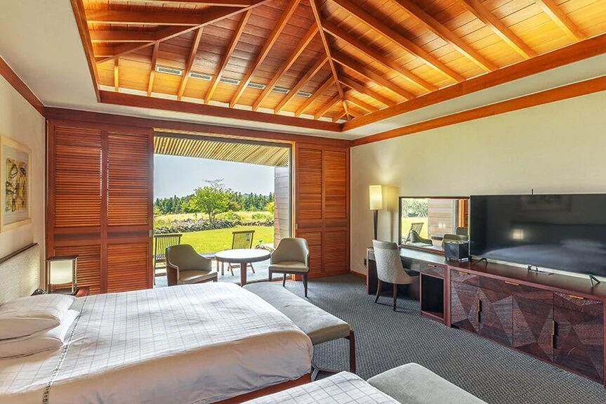 Podo Hotel Jeju 西式 Deluxe 客房與庭園真實實景