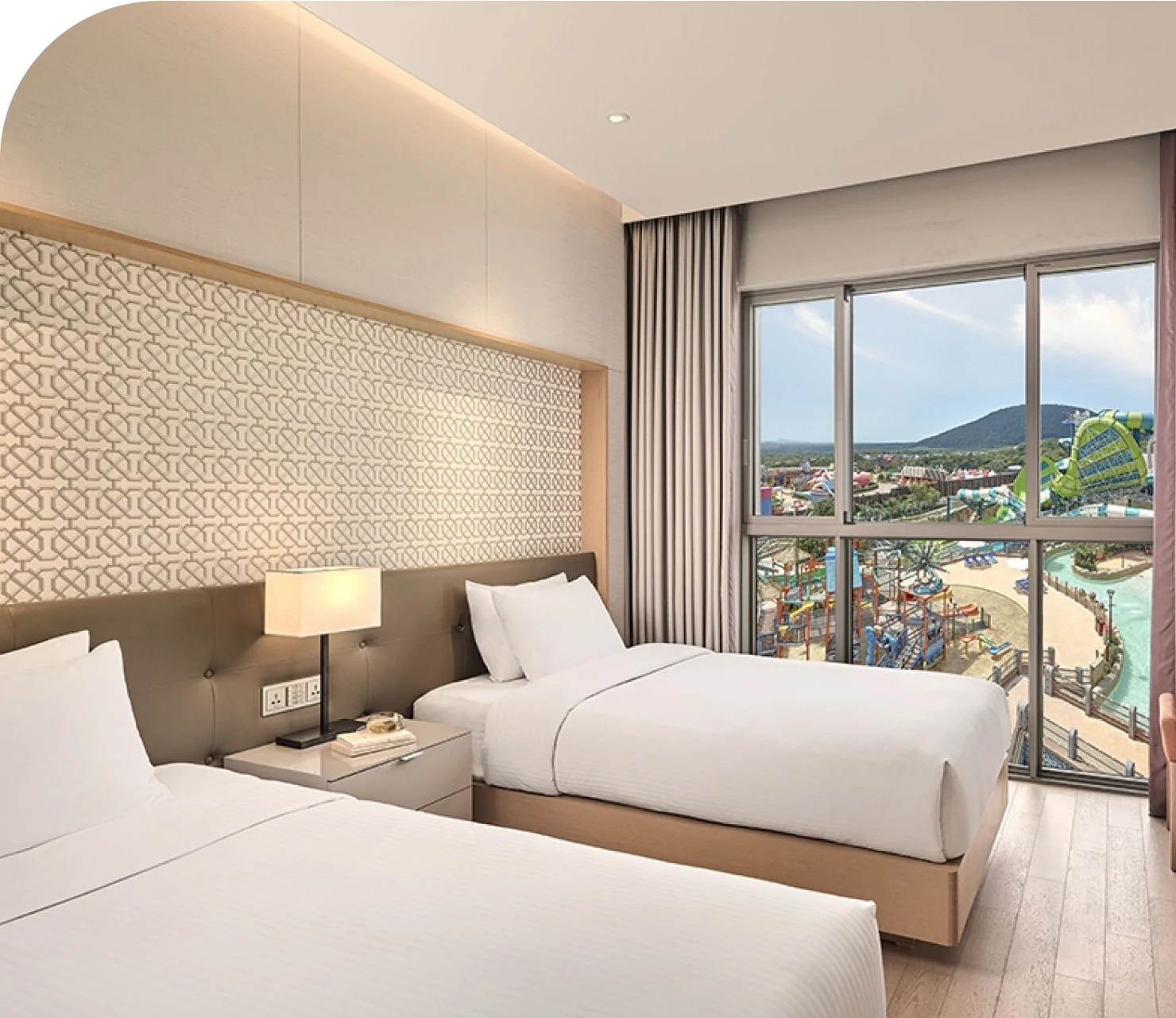 Shinhwa Resort Water Park View 雙床客房真實實景